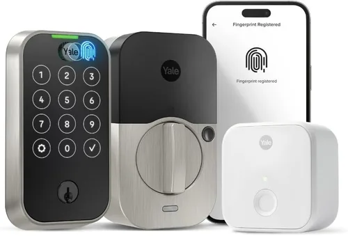 Miniatura 20 de Yale Assure Lock 2 Touch Deadbolt, Cerradura de puerta de entrada sin llave de ante negro con teclado digital táctil y escáner de huellas