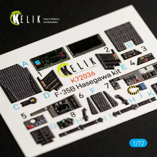 Miniatura 2 de Reskit K72036 1/72 F-35B Calcomanías interiores 3D para kit de modelo a escala Hasegawa