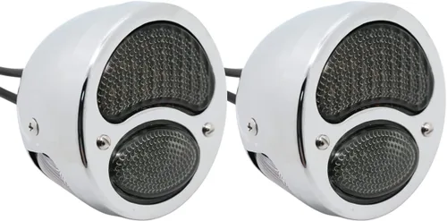 2 luces traseras LED vintage Duolamp de 12 V, indicador de parada trasera con luz de funcionamiento, intermitentes, lámpara de matrícula, lente