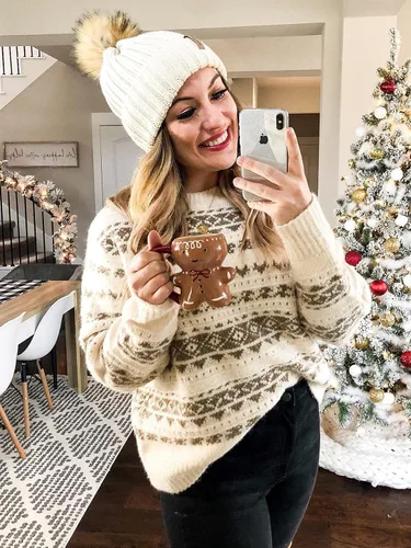 Miniatura 4 de FURTALK - Gorro de punto para el invierno con pompón de piel sintética, cálido, para mujeres