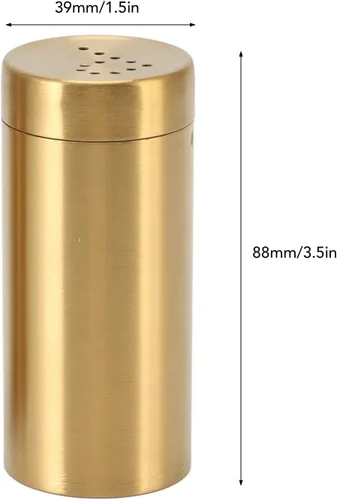Miniatura 5 de Salero de acero inoxidable, dorado, paquete de 2 con malla fina para salero y azúcar, contenedor de condimentos de cocina