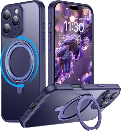 Miniatura 23 de Magnética para iPhone 12 e iPhone 12 Pro Funda, [con Soporte de Anillo Magnético Invisible Giratorio 360°][A Prueba de Golpes][Compatible