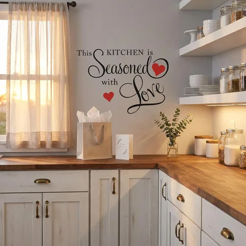 Miniatura 7 de Calcomanía de pared con cita This Kitchen is SEASONED WITH LOVE
