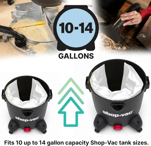 Miniatura 6 de Bolsa de filtro colección desechable Shop-Vac 9066200, de 10 – 14 galones, 3