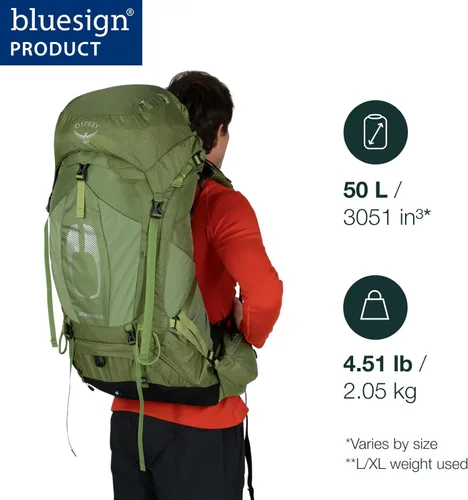 Miniatura 2 de Osprey Atmos AG 50L Mochila de mochilero para hombre Venturi Azul