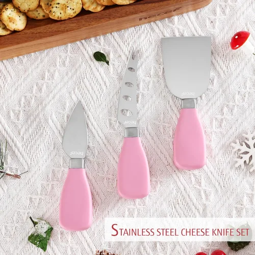 Miniatura 7 de hecef Juego grande de tabla de embutidos rosa con cuchillos de queso de acero inoxidable, juego de tabla de queso, bandeja de aperitivos de madera