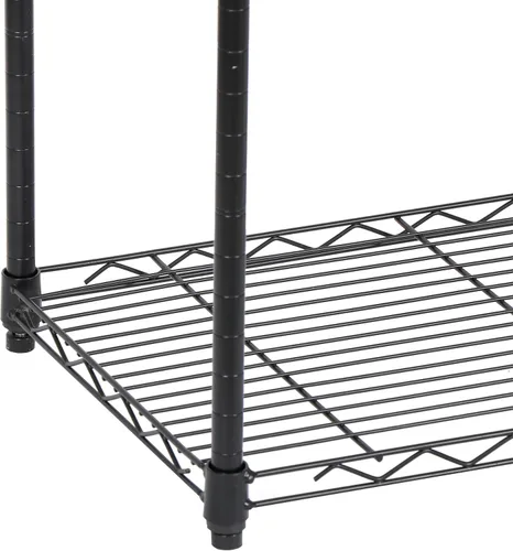 Miniatura 7 de SUPER DEAL Estantería de alambre de almacenamiento resistente de 5 estantes negros para restaurante, garaje, despensa, cocina, estante de garaje