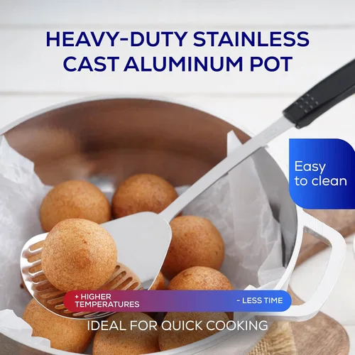 Miniatura 8 de Universal (Tamaño Pequeño) Caldero 7 Tazas - 2.4 QT / 2.3 L, Olla de Aluminio Inoxidable, Distribución de Calor Uniforme y Cocina Rápida, Olla