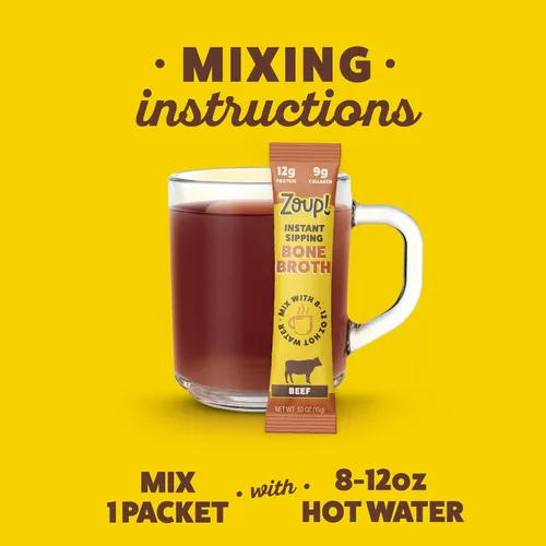 Miniatura 7 de Zoup! Mezcla de caldo de hueso para beber instantáneamente, apto para paleo y cetogénico, con 0.44 onzas de proteína, sin OMG, paquete de proteína