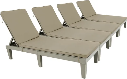 Miniatura 22 de YITAHOME - Tumbonas para exteriores con cojín y respaldo ajustable, tumbonas resistentes para patio junto a la piscina, fácil montaje, impermeables