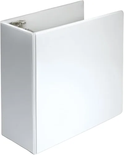 Miniatura 409 de Samsill - Carpeta duradera de 5 pulgadas, fabricada en los Estados Unidos, con anillos en D, transparente y personalizable, color blanco