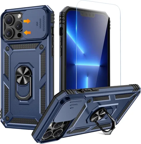 Miniatura 33 de Goton Funda para iPhone 14 Plus con Protector de Pantalla - Funda con Cubierta Deslizante para Cámara con Soporte de Anillo, Resistente de Grado