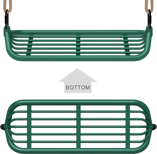 Miniatura 3 de SELEWARE Asiento de columpio de marco de metal de 20 pulgadas con cuerda ajustable y conexión rápida, juego de accesorios de repuesto para niños