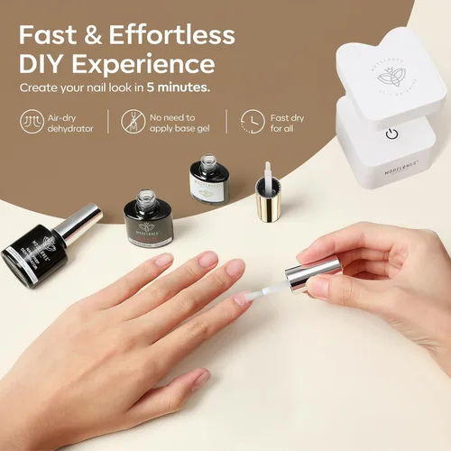 Miniatura 6 de Modelones - Adhesivo en gel para uñas con capa superior y deshidratador de preparación, 3 piezas de 15 ml, kit de adhesivo en gel 9 en 1
