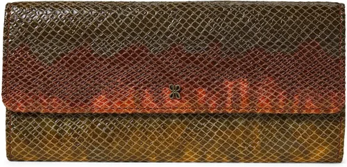 HOBO Jill - Bolso de mano grande y triple pliegue para mujer, construcción de cuero con acento metálico en el exterior, hermosa e impresionante