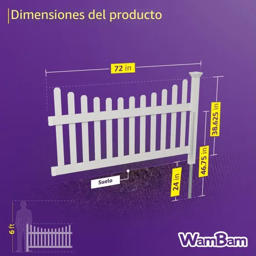 Miniatura 6 de Zippity Outdoor - Componentes totalmente americanos 1 panel + 1 poste, ZP19041, valla de vinilo sin excavación, fácil de instalar