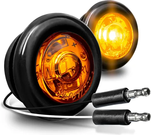 Miniatura 22 de TRUE MODS - 10 luces de marcador LED redondas de 3/4 pulgadas para remolque ámbar de 12 V [3 cables/DRL y señal de giro] [DOT FMVSS 108] [SAE P2PC]