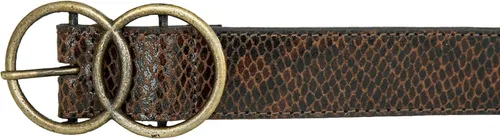 Miniatura 2 de Lucky Brand Women's Snakeskin Double Ring Belt with Comfortable Center Bar Buckle