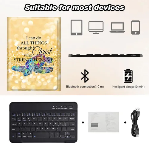 Miniatura 5 de DEGDFSGR Funda para Samsung Galaxy Tab A8 10.5 con teclado, teclado inalámbrico desmontable cierre magnético, funda protectora para Samsung Tab A8