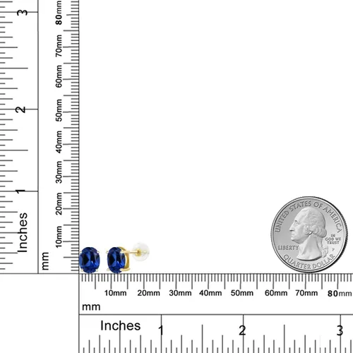Miniatura 342 de Gem Stone King Aretes de oro de 14 quilates con piedra natal ovalada de 0.315 x 0.236 in Aretes de oro para mujer