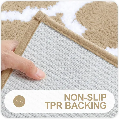 Miniatura 4 de OLANLY Alfombras de baño de 24 x 16 pulgadas, microfibra suave y absorbente, antideslizante y peluda, lavable a máquina, tapetes para el suelo