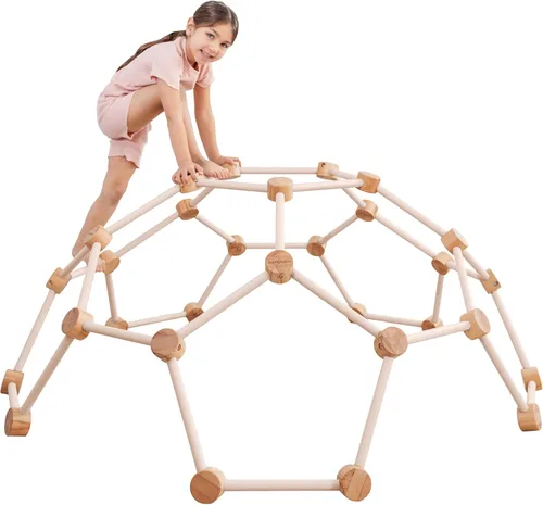 Comfy Cubs Gimnasio de madera para niños de 3 a 6 años - Escalador Montessori para niños - Juguete de escalada seguro de hasta 120 libras -