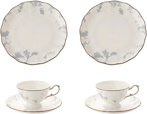 Miniatura 8 de Narumi 52187-6792 - Plato de taza, color rosa blanco, 7.3 onzas líquidas (210 cc), azul, patrón floral, elegante, elegante, regalo, té, café, caja