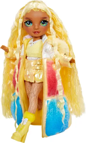 Miniatura 5 de Rainbow High Winter Wonderland Sunny - Muñeca de moda amarilla de 11 pulgadas con nieve mágica oculta en la moda que infla agua y kit de muñeco
