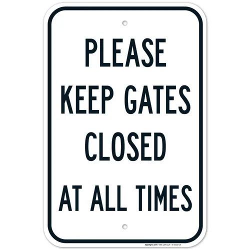 Miniatura 14 de Letrero con texto en inglés "Please Keep Gates Closed at All Times", 12 x 18 pulgadas, 3M EGP reflectante aluminio .063, resistente a