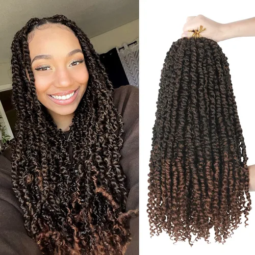 Miniatura 75 de Bileaf Cabello de Ganchillo Passion Twist Pre-retorcido de 10 Pulgadas, 8 Paquetes de Ganchillo Passion Twist, Cabello Corto Passion Twist