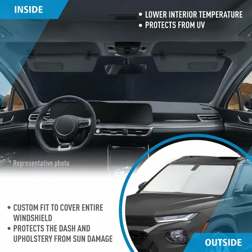 Miniatura 5 de CLIM ART Parasol para parabrisas para Chevrolet (Chevy) Trailblazer 2021-2026 – Parasol plegable a medida, protector solar del vehículo, cubierta