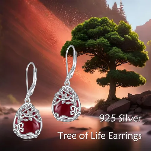 Miniatura 188 de Aretes colgantes con forma de lágrima de filigrana de piedra lunar de plata de ley 925 con cierre de palanca para mujer, regalos de joyería