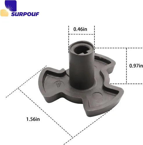 Miniatura 2 de Acoplador de motor de plato giratorio WB06X10144 (paquete de 2) se adapta a piezas de repuesto de microondas GE