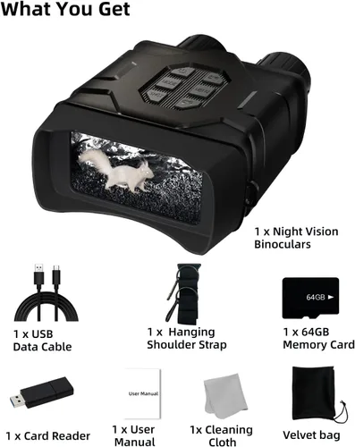 Miniatura 7 de Gafas de visión nocturna 5K 96MP Binoculares de visión nocturna con pantalla LCD de 4 pulgadas y zoom 10X con infrarrojos, batería recargable