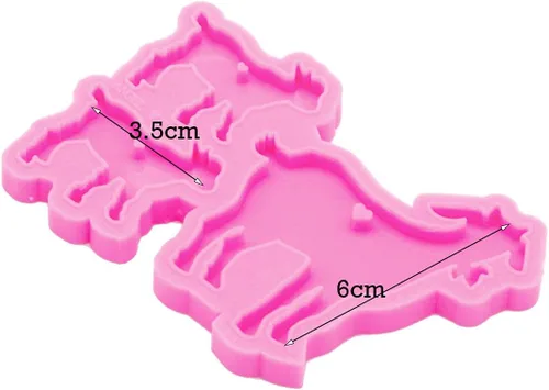 Miniatura 2 de Angel Wings Molde de familia de ovejas brillantes y brillantes, moldes de silicona para madre y bebé, moldes de resina epoxi para bricolaje, llavero