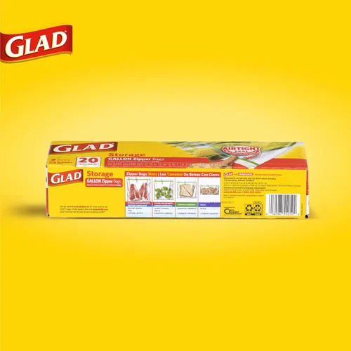 Miniatura 3 de Glad Bolsas de almacenamiento de alimentos con cremallera para congelador - Galón - 20