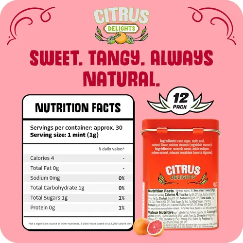 Miniatura 2 de Big Sky Citrus Delights - Pastillas de caramelo - Paquete de 12 caramelos cítricos a granel - Ayuda a eliminar el mal aliento y la boca seca - 1.07
