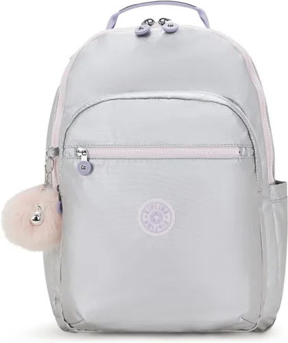 Miniatura 52 de Kipling Seoul - Mochila grande metálica para portátil de 15 pulgadas, Agua (Aqua Flowers)