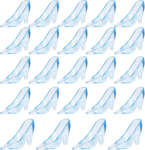 Miniatura 10 de Mini zapatillas de princesa Cenicienta de plástico, tacones de cristal, decoraciones de fiesta para bodas, recuerdos de fiesta de cumpleaños, 3.5