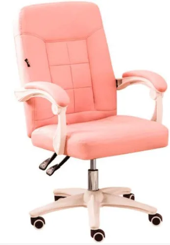 Miniatura 10 de YYDS Silla de juegos de moda para niñas, silla ejecutiva ergonómica en casa, oficina en vivo, silla giratoria de respaldo alto con reposabrazos Beige