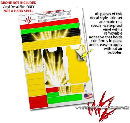 Miniatura 4 de Skin Wrap 2 Pack para DJI Ryze Tello Drone rayo amarillo Drone No Incluidas