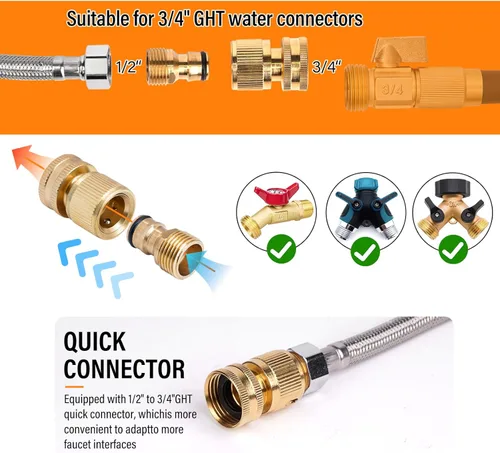 Miniatura 7 de Dispensador automático de tazón de agua grande para perros, de acero inoxidable al aire libre, canal automático de agua para ganado, bebedero