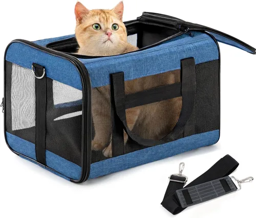 Conlun Transportador para Gatos Aprobado por Aerolíneas, Transportador para Perros de Lados Suaves con Correa de Seguridad Interior, Transportador