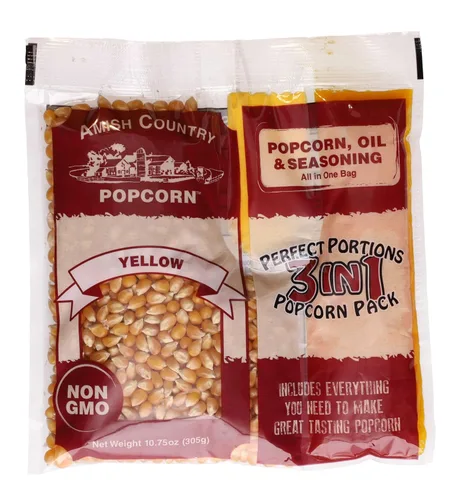 Miniatura 10 de Amish Country Popcorn Paquetes de palomitas de maíz de grano amarillo medio todo en uno, medidos previamente para máquinas de palomitas de maíz e