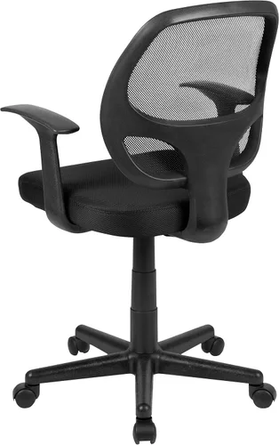 Miniatura 5 de Flash Furniture Flash Fundamentals Silla de oficina ergonómica giratoria de malla negra con brazos Negro