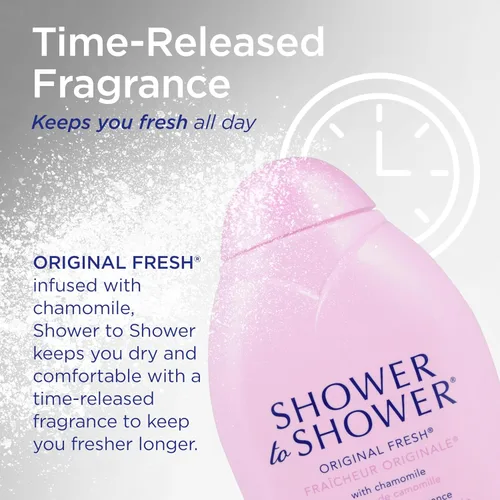 Miniatura 5 de Shower to Shower Polvo corporal fresco original con manzanilla para hombres y mujeres, sin talco, absorbe el sudor, evita rozaduras y olores