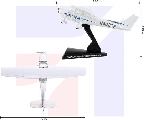 Miniatura 8 de Postage Stamp Cessna 172 Skyhawk® modelo de avión fundido a presión a escala 1:87, coleccionable de metal fundido a presión con licencia