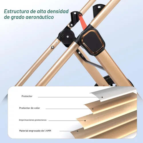 Miniatura 3 de Cochecito de bebé convertible 6 en 1 con moisés con silla de paseo - Silla de recién nacido plegable con saco, cubierta para lluvia, soporte