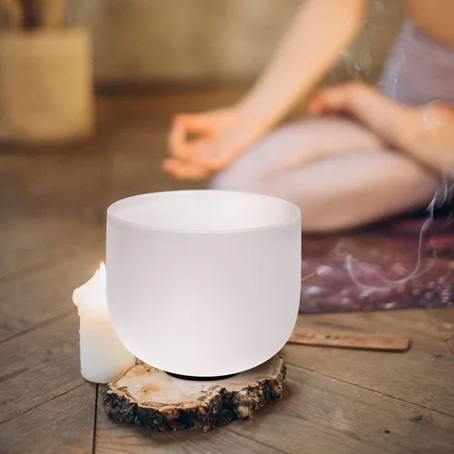 Miniatura 37 de TOPFUND Chakra de raíz de cuenco de cristal con nota C de 432 Hz de 8 pulgadas con estuche de transporte resistente y mazo de cuenco para cantar