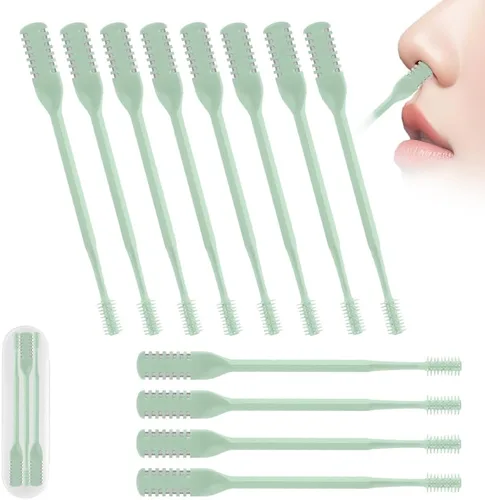 Miniatura 18 de Cortador de vello nasal 2 en 1, herramienta de eliminación de vello nasal mejorada con rotación de 360°, cuchilla de vello de nariz de doble cara